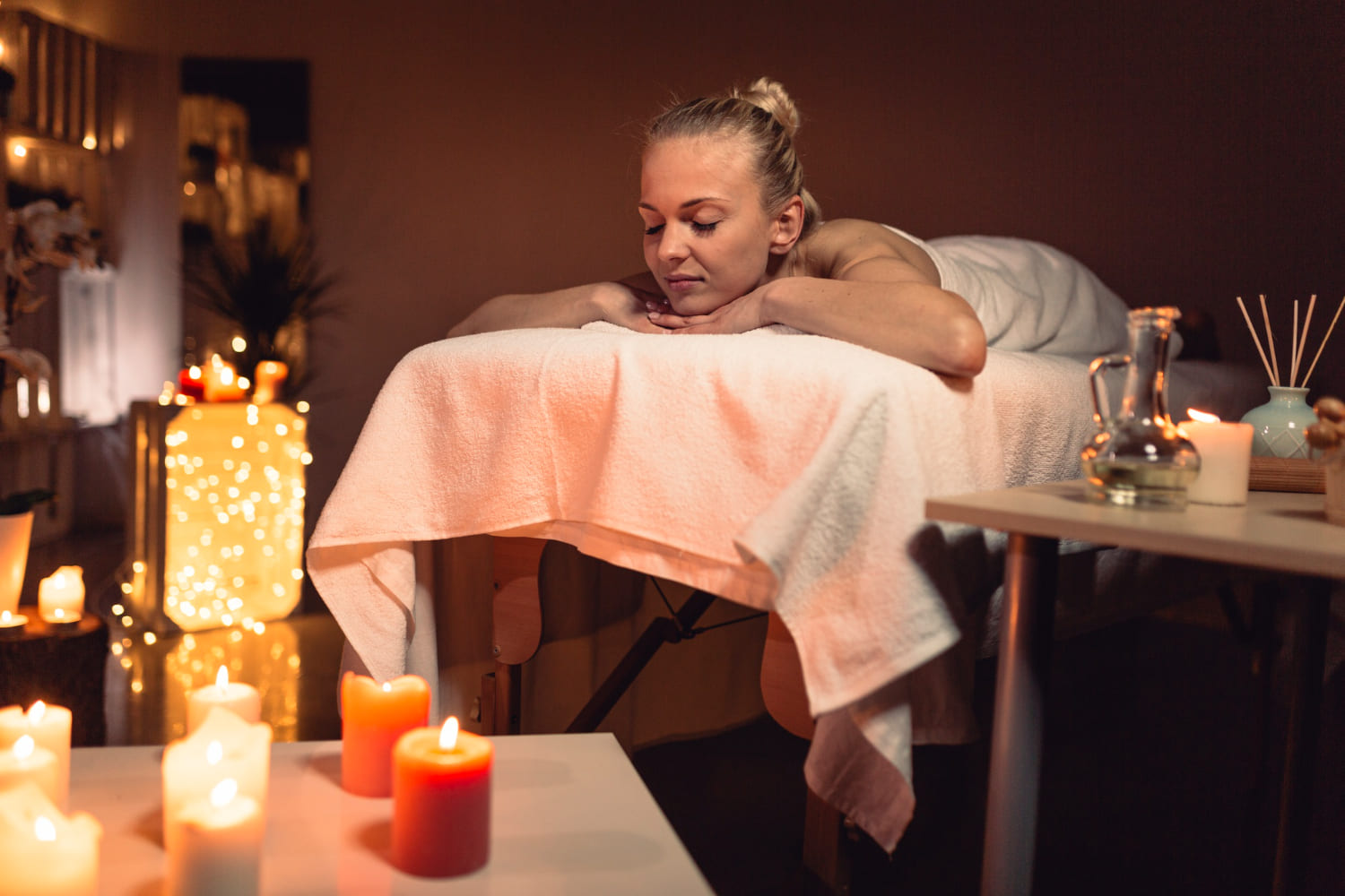 Relaxing spa interior and treatment experience